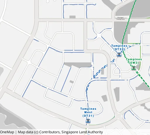 Map of the area around Blk 856 Tampines St 82 in Tampines, showing 400 m and 1 km rings and 4 primary schools within 1 km