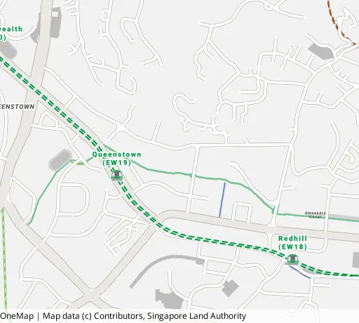 Map of the area around Blk 87 Dawson Rd in Queenstown, showing 400 m and 1 km rings and 1 primary school within 1 km