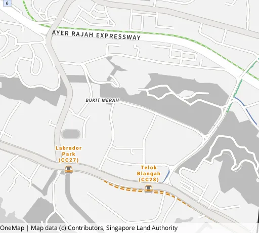 Map of the area around Blk 87 Telok Blangah Hts in Bukit Merah, showing 400 m and 1 km rings and 1 primary school within 1 km