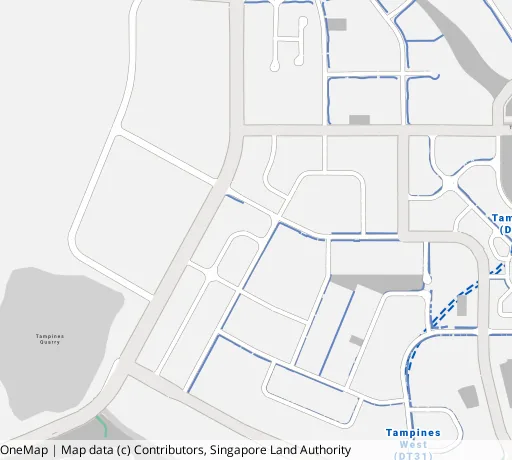 Map of the area around Blk 870A Tampines St 86 in Tampines, showing 400 m and 1 km rings and 2 primary schools within 1 km