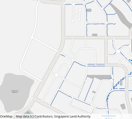 Map of the area around Blk 871C Tampines St 86 in Tampines, showing 400 m and 1 km rings and 1 primary school within 1 km