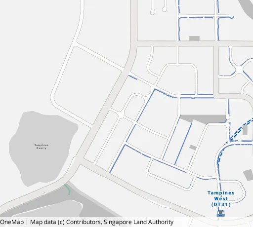 Map of the area around Blk 874B Tampines St 85 in Tampines, showing 400 m and 1 km rings and 2 primary schools within 1 km