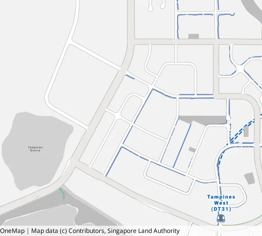Map of the area around Blk 874C Tampines St 85 in Tampines, showing 400 m and 1 km rings and 2 primary schools within 1 km