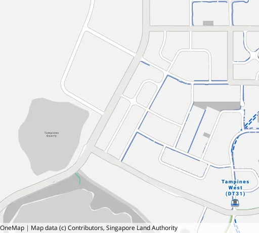 Map of the area around Blk 875B Tampines St 86 in Tampines, showing 400 m and 1 km rings and 2 primary schools within 1 km