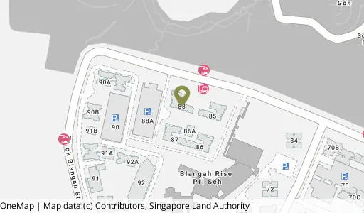 Location map of Blk 88 Telok Blangah Hts, a HDB resale block in Bukit Merah, Singapore