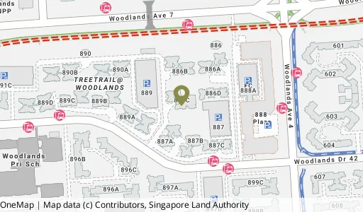 Location map of Blk 886C Woodlands Dr 50, a HDB resale block in Woodlands, Singapore