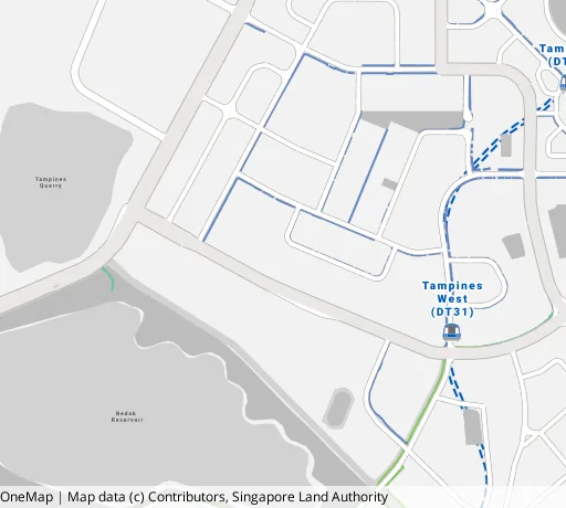 Map of the area around Blk 894 Tampines St 81 in Tampines, showing 400 m and 1 km rings and 2 primary schools within 1 km