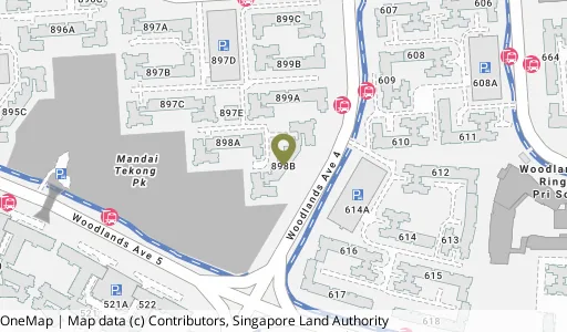 Location map of Blk 898B Woodlands Dr 50, a HDB resale block in Woodlands, Singapore