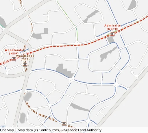 Map of the area around Blk 899A Woodlands Dr 50 in Woodlands, showing 400 m and 1 km rings and 6 primary schools within 1 km