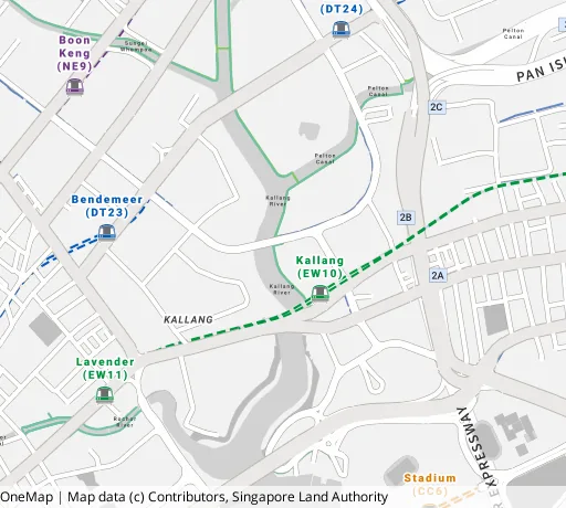 Map of the area around Blk 8A Upp Boon Keng Rd in Kallang/Whampoa, showing 400 m and 1 km rings and 2 hawker centres within 1 km