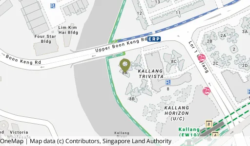 Location map of Blk 8A Upp Boon Keng Rd, a HDB resale block in Kallang/Whampoa, Singapore