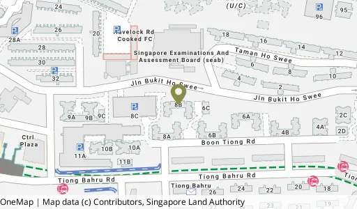 Location map of Blk 8B Boon Tiong Rd, a HDB resale block in Bukit Merah, Singapore