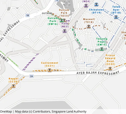 Map of the area around Blk 9 Cantonment Cl in Bukit Merah, showing 400 m and 1 km rings and 1 primary school within 1 km