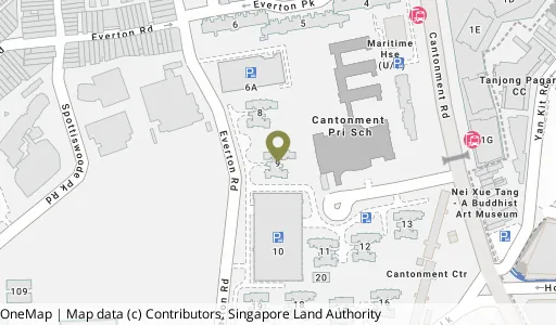 Location map of Blk 9 Cantonment Cl, a HDB resale block in Bukit Merah, Singapore