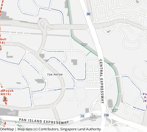 Map of the area around Blk 9 Lor 7 Toa Payoh in Toa Payoh, showing 400 m and 1 km rings and 2 primary schools within 1 km