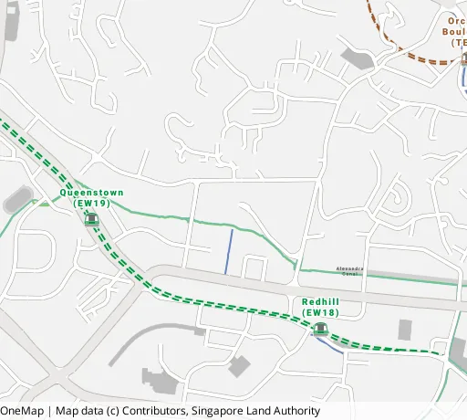 Map of the area around Blk 91 Dawson Rd in Queenstown, showing 400 m and 1 km rings and 1 primary school within 1 km