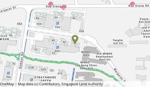 Location map of Blk 91 Dawson Rd, a HDB resale block in Queenstown, Singapore