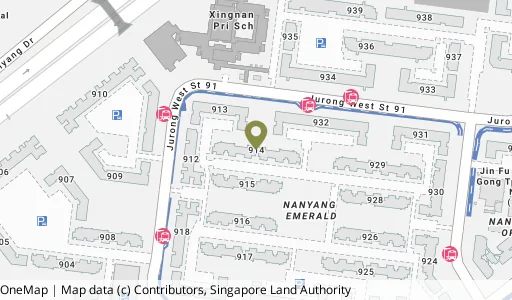 Location map of Blk 914 Jurong West St 91, a HDB resale block in Jurong West, Singapore