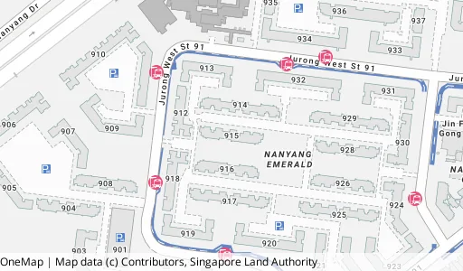 Location map of Blk 915 Jurong West St 91, a HDB resale block in Jurong West, Singapore