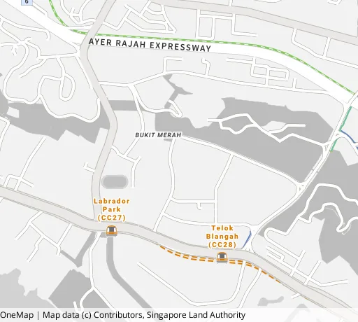Map of the area around Blk 91A Telok Blangah St 31 in Bukit Merah, showing 400 m and 1 km rings and 1 primary school within 1 km