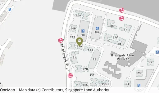 Location map of Blk 91A Telok Blangah St 31, a HDB resale block in Bukit Merah, Singapore