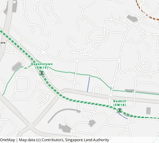 Map of the area around Blk 92 Dawson Rd in Queenstown, showing 400 m and 1 km rings and 1 primary school within 1 km