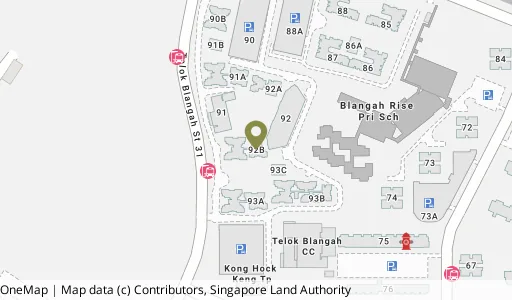 Location map of Blk 92B Telok Blangah St 31, a HDB resale block in Bukit Merah, Singapore