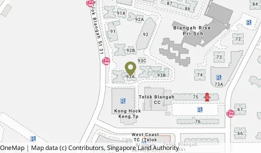 Location map of Blk 93A Telok Blangah St 31, a HDB resale block in Bukit Merah, Singapore