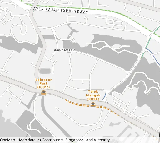 Map of the area around Blk 93B Telok Blangah St 31 in Bukit Merah, showing 400 m and 1 km rings and 1 primary school within 1 km