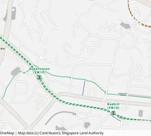 Map of the area around Blk 94 Dawson Rd in Queenstown, showing 400 m and 1 km rings and 1 primary school within 1 km
