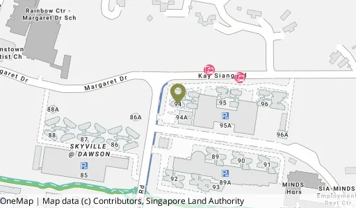 Location map of Blk 94 Dawson Rd, a HDB resale block in Queenstown, Singapore