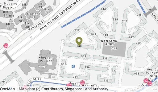 Location map of Blk 940 Jurong West St 91, a HDB resale block in Jurong West, Singapore