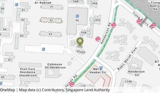 Location map of Blk 95A Henderson Rd, a HDB resale block in Bukit Merah, Singapore