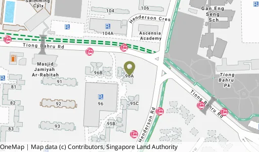 Location map of Blk 96A Henderson Rd, a HDB resale block in Bukit Merah, Singapore