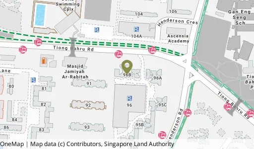 Location map of Blk 96B Henderson Rd, a HDB resale block in Bukit Merah, Singapore