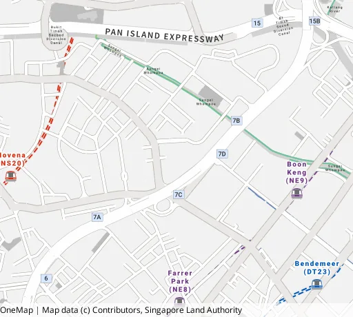 Map of the area around Blk 98 Whampoa Dr in Kallang/Whampoa, showing 400 m and 1 km rings and 1 primary school within 1 km