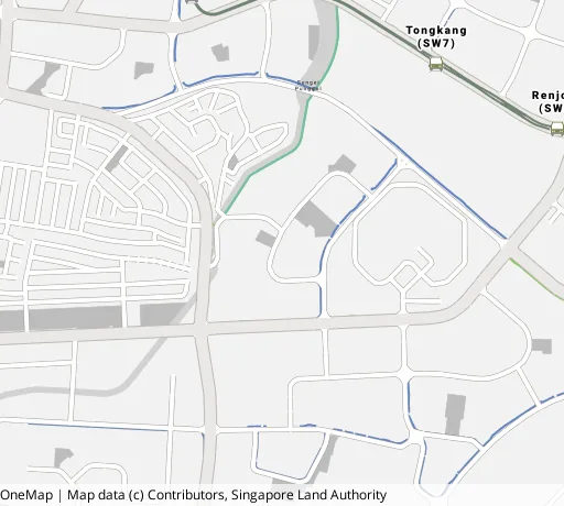 Map of the area around Blk 986A Buangkok Cres in Hougang, showing 400 m and 1 km rings and 2 primary schools within 1 km