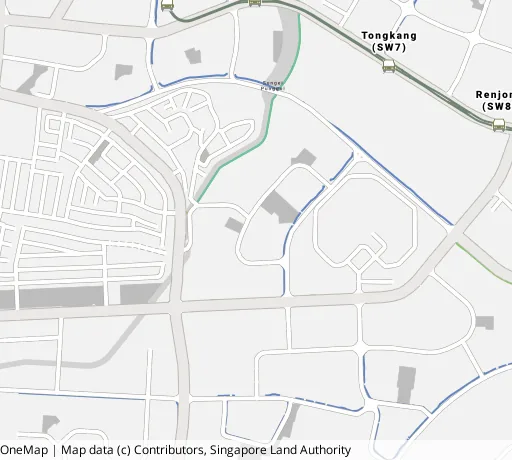 Map of the area around Blk 986B Buangkok Cres in Hougang, showing 400 m and 1 km rings and 2 primary schools within 1 km