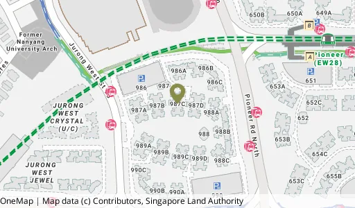 Location map of Blk 987C Jurong West St 93, a HDB resale block in Jurong West, Singapore