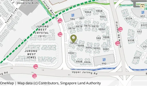 Location map of Blk 989A Jurong West St 93, a HDB resale block in Jurong West, Singapore