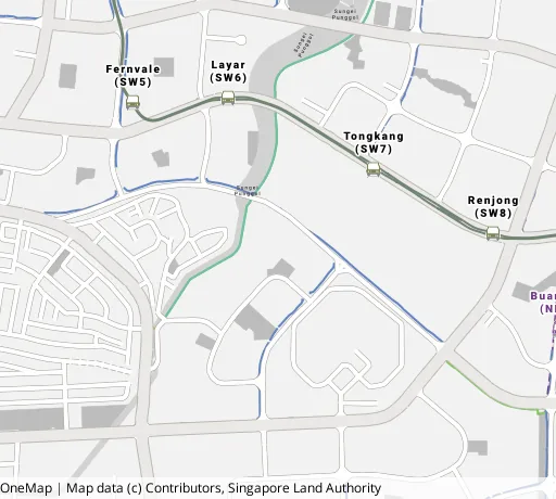 Map of the area around Blk 996B Buangkok Cres in Hougang, showing 400 m and 1 km rings and 4 primary schools within 1 km
