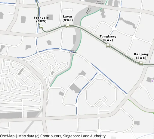 Map of the area around Blk 997B Buangkok Cres in Hougang, showing 400 m and 1 km rings and 3 primary schools within 1 km