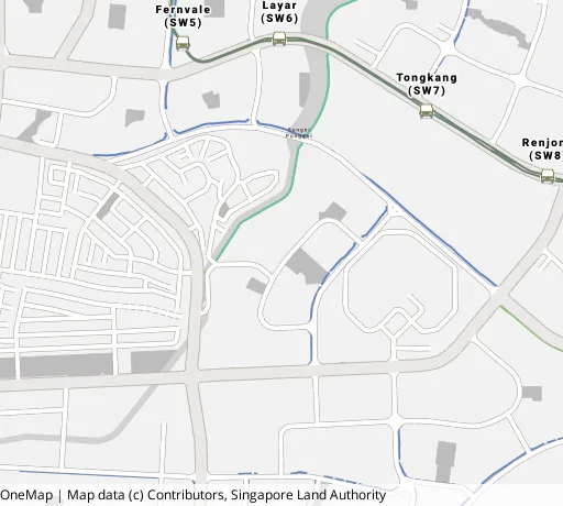 Map of the area around Blk 998A Buangkok Cres in Hougang, showing 400 m and 1 km rings and 3 primary schools within 1 km