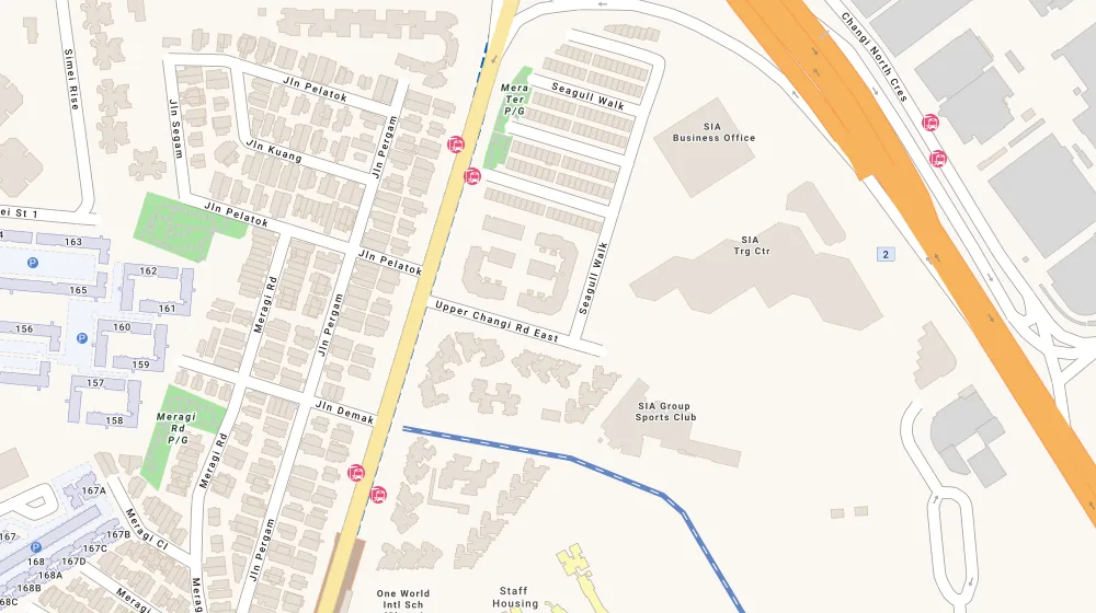 Location map of Cascadale, a condominium in Bedok, Singapore, with the nearest condos numbered