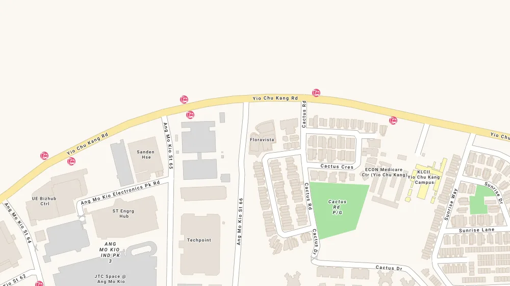Location map of Floraview, an apartment in Bishan, Singapore, with the nearest condos numbered