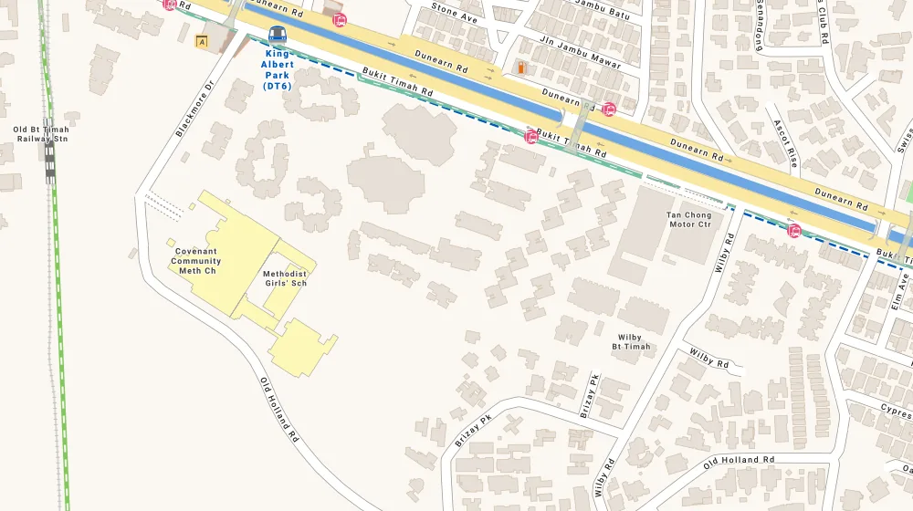 Location map of Floridian, a condominium in Upper Bukit Timah, Singapore, with the nearest condos numbered