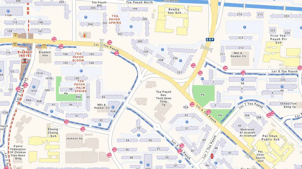Location map of Gem Residences, a condominium in Toa Payoh, Singapore