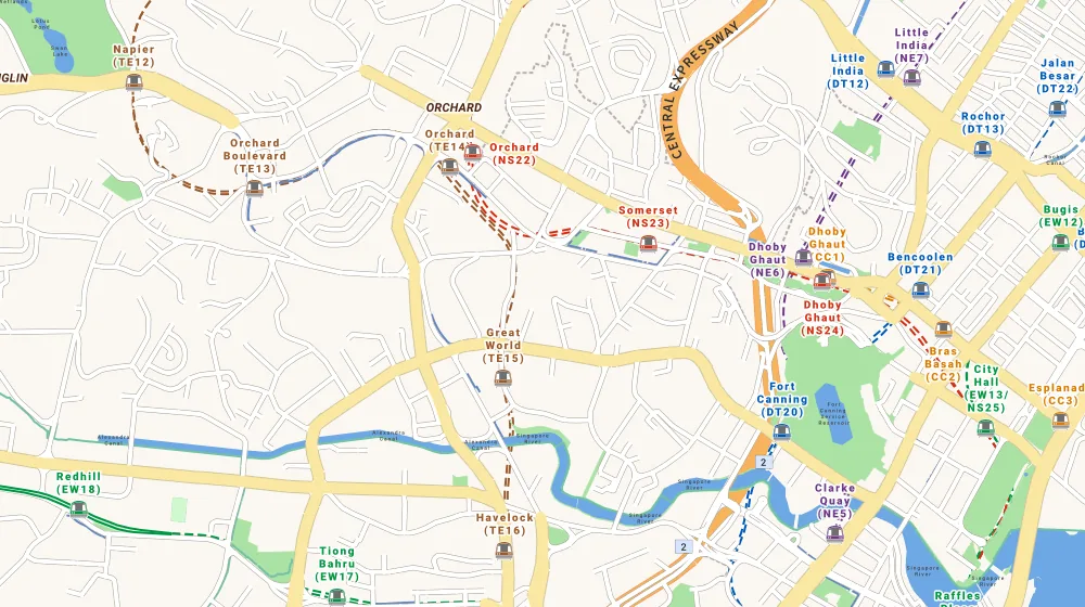 Map of the area around Grange Heights in Orchard, showing 400 m and 1 km rings and 1 primary school within 1 km