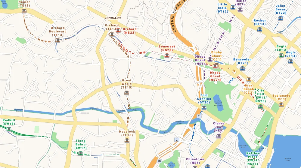 Map of the area around La Crystal in Orchard, showing 400 m and 1 km rings and 1 primary school within 1 km