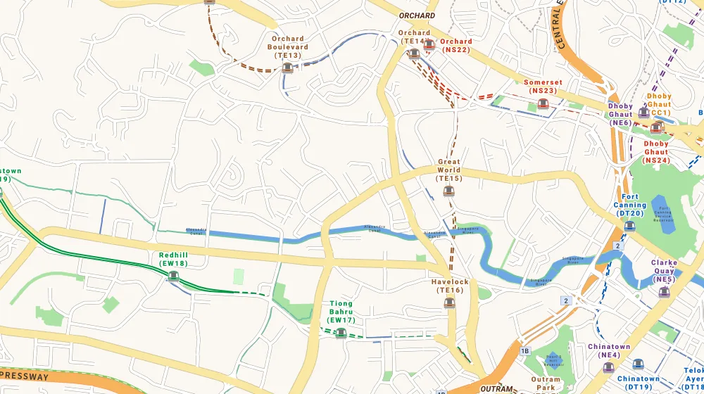 Map of the area around Loft @ Nathan in Bukit Timah, showing 400 m and 1 km rings and 2 primary schools within 1 km